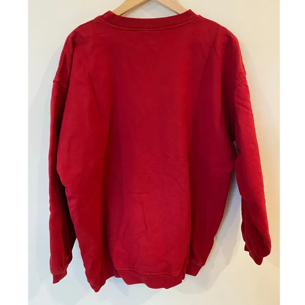 Maze Red Floral Print Long Sleeve Heart Pullover Sweatshirt Large cottagecore - Image 2