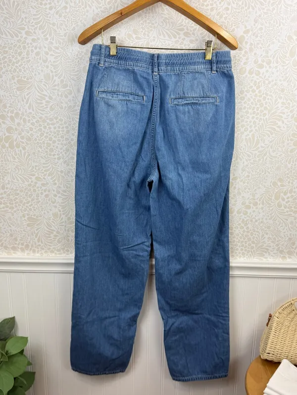 We The Free Drawstring Wide Leg Pleated Pull on Denim - Size - Small - Image 2