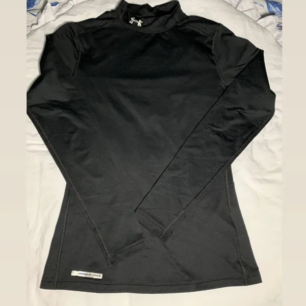 Under Armour Womens Black ColdGear Mockneck Long Sleeve Thermal Top Medium - Image 2