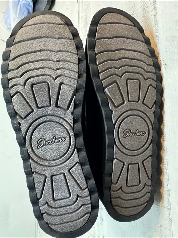 Skechers Black Faux-Suede Ankle Boots with Wrap Strap - Image 7