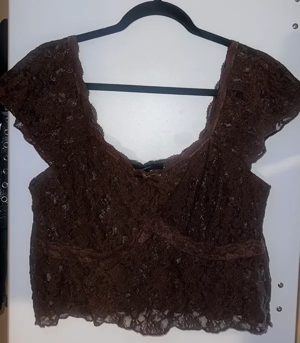 Forever 21 Brown Lace Top - Image 2