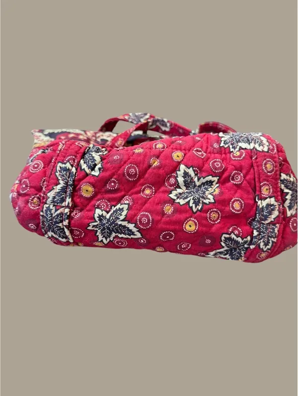 Vera Bradley Quilted Floral Patterned Shoulder Tote Bag - Image 3