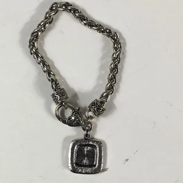 University of Alabama Silver Tone Bracelet 7.75" Long Heart Lock Closure - Image 5
