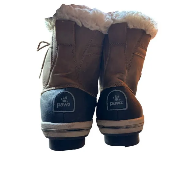 PAWZ Womens Winter Snow Boots Lace-Up Insulated Size 10 Tan & Black - Image 4