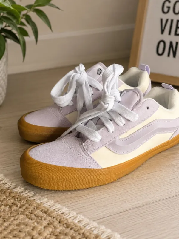 Vans Knu Skool Lavender White Sneakers Women’s 8 Youth 6.5 NWT - Image 3