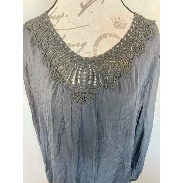 Carla Conti Dress Sz Large Bohemian Boho Ethereal, Romantic Quiet Luxury Neutral - Image 5