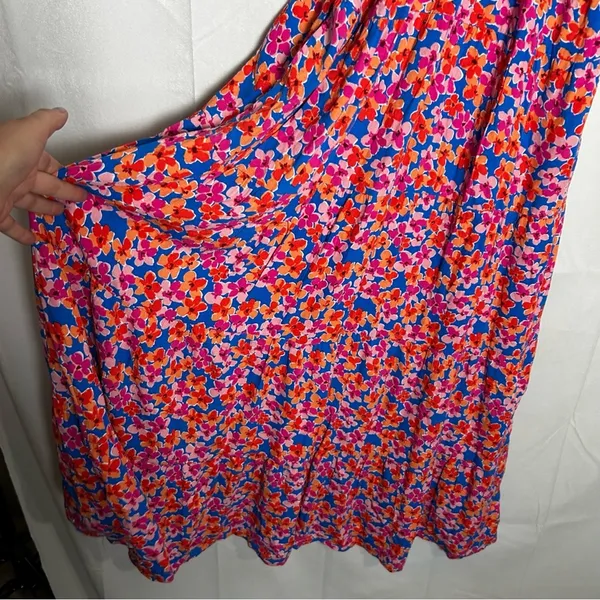 Skies Are Blue‎ Floral Print Crossed Neck Full Length Long maxi Dress Size Small - Image 6
