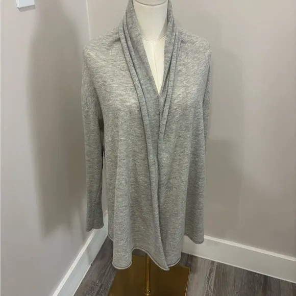 Club Monaco Grey‎ Cashmere Open Front Cardigan Elbow Patches XS/S - Image 2