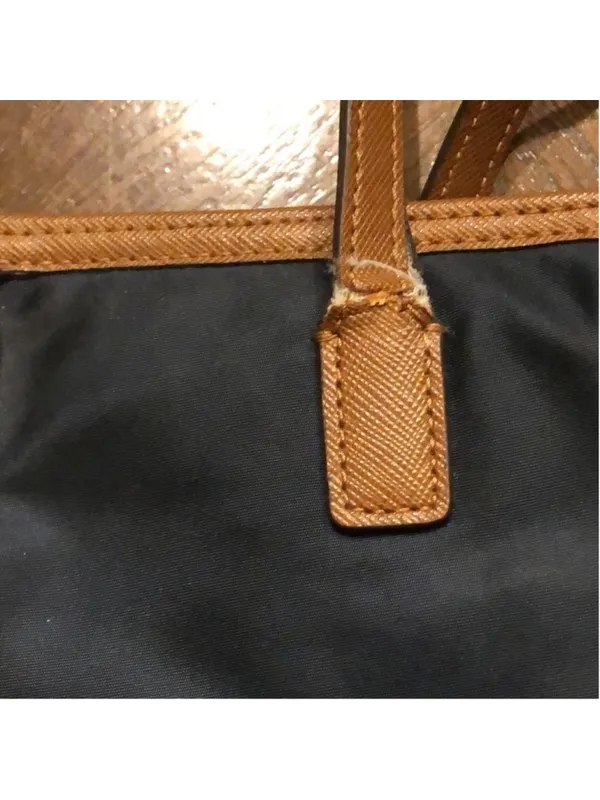Michael Kors Navy Blue & Brown Nylon Polyester Purse Shoulder Bag Handbag - Image 4