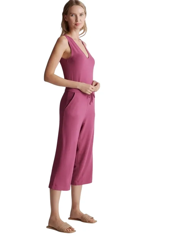 NWT Quince French Terry Modal Jumpsuit Rose Stretchy Size Small - Image 2