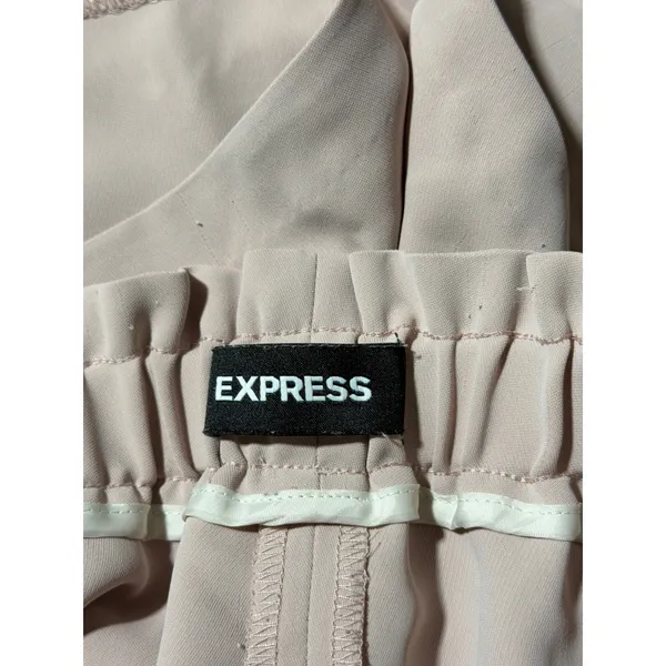 Express womens High Waisted Elastic Waist Flowy‎ Shorts Dusty Rose Pink Small - Image 6