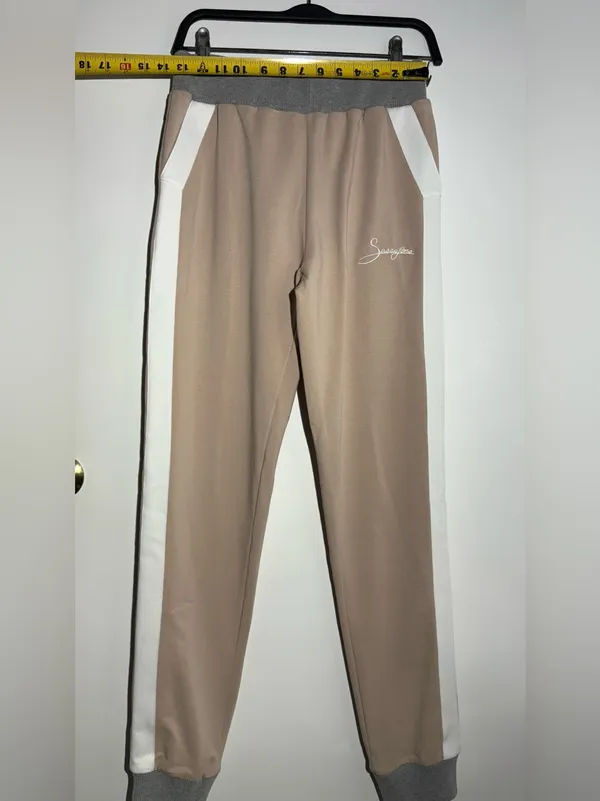 Beige & Cream Track Pants and Jacket Set Cotton - Image 5