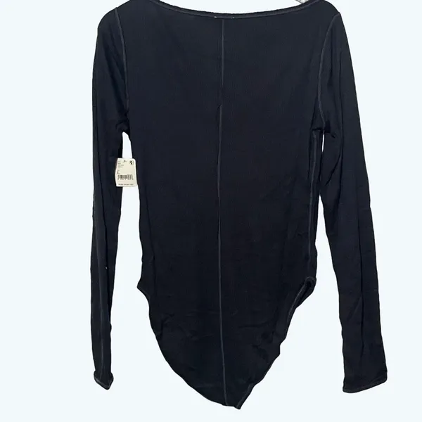 Free People Sloane Thermal Bodysuit | Women’s Large | Black | NEW - Image 4