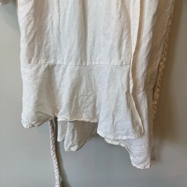 Apiece Apart Sabine Linen Cotton Mini Dress‎ Asymmetric Belted Size 8 - Image 5