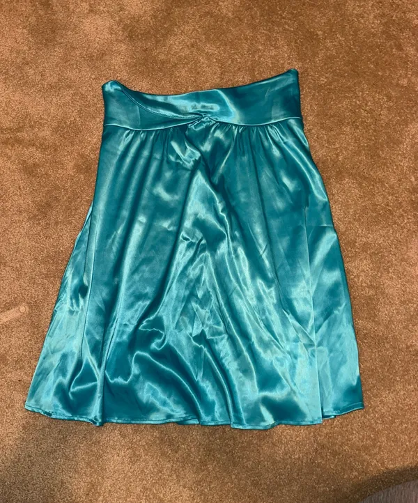 Blue satin dress Size M - Image 4
