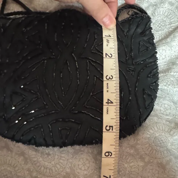 Black Beaded Evening Crossbody Bag - Image 6