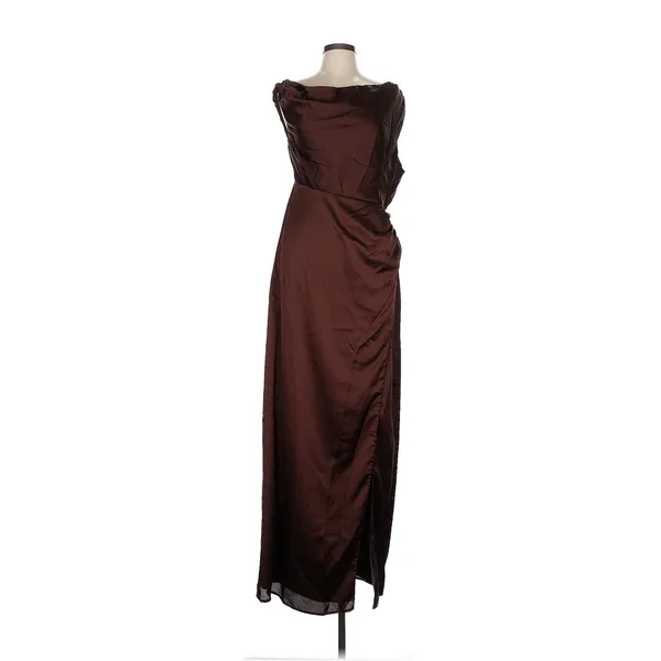Show Me Your Mumu Jodie Dress in Chocolate Luxe Satin XL NWT - Image 4