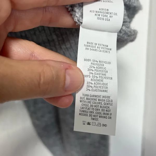 NWT Aerie Unreal Voop Gray Long Sleeve Lightweight Sweater size medium - Image 4