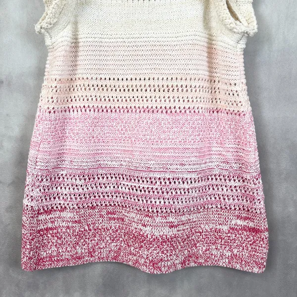 Scoop Womens‎ Sweater Tank Size Small Open Knit Ruffle Bohemian Feminine Cottage - Image 7