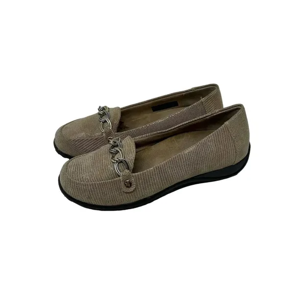Vionic Alda‎ Leather Loafer Orthotic Shoe Flats in Beige Tan Size US 7 Wide - Image 3