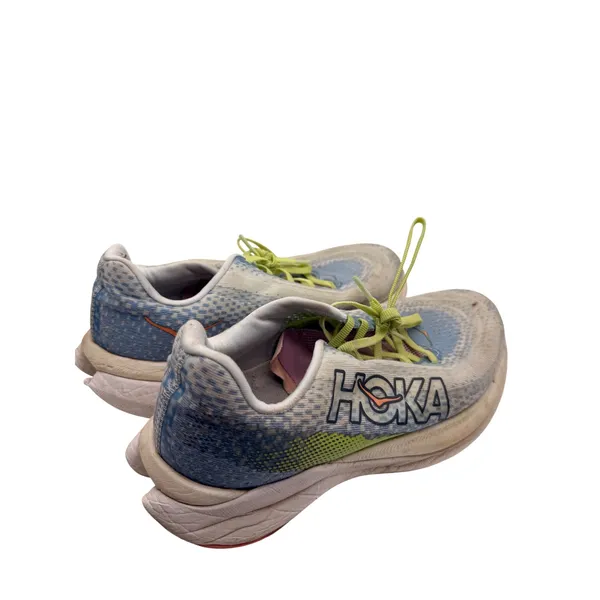 Hoka Mach 5 Running Shoes Womens 9 Blue White Lime Green‎ Mesh Sneakers - Image 2