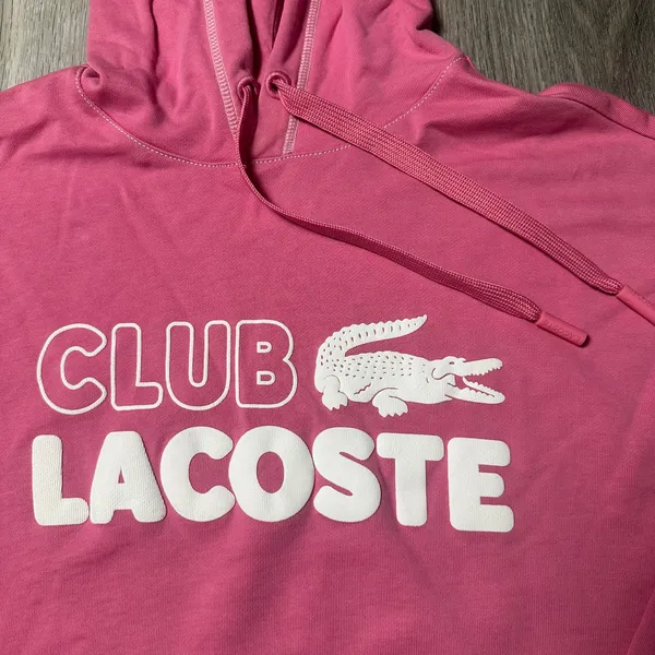 Lacoste Bubblegum Pink Hoodie Sweatshirt - Image 3