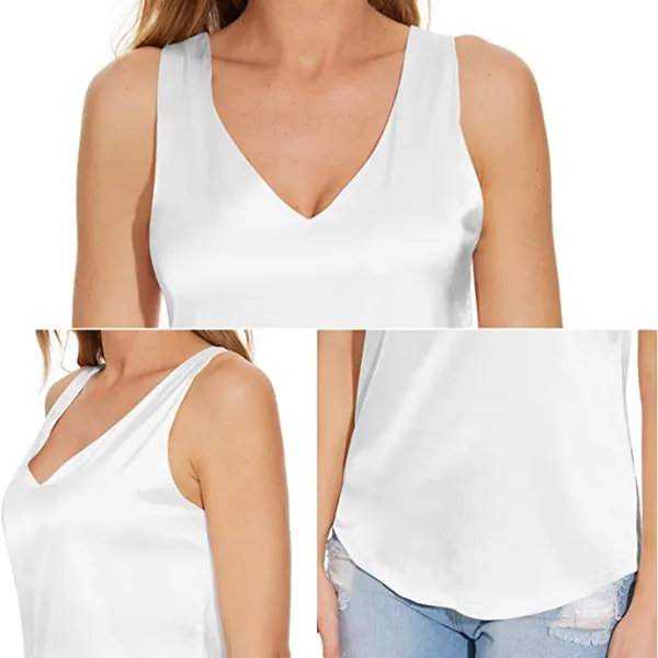 Womens White vneck Satin Wide Strap Camisole size small - Image 5