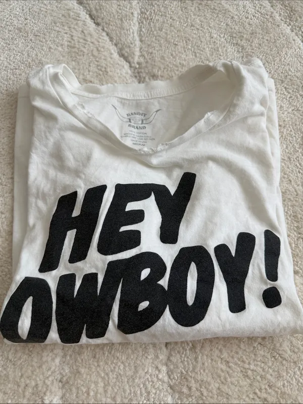 Hey Cowboy White T - Image 2