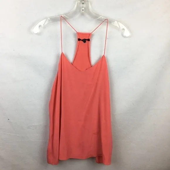 TIBI Silk Coral Orang Sleeveless Halter Top 2 - Image 7