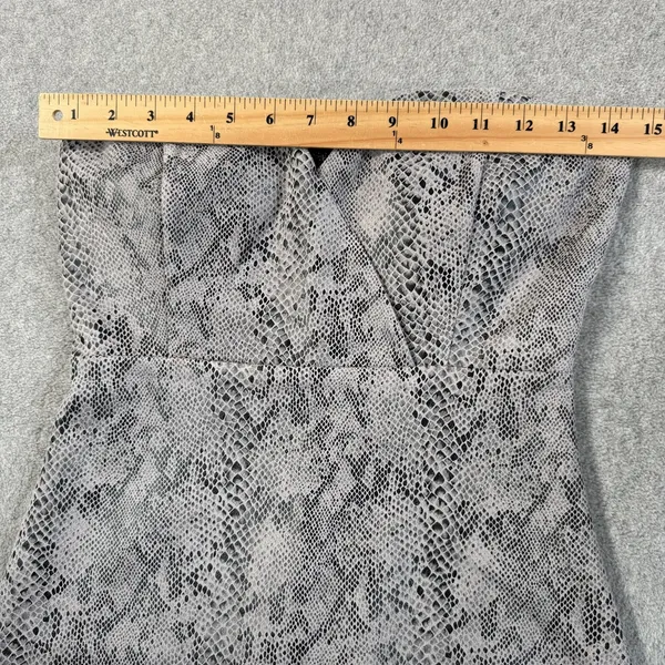 Haute Monde Women's Small Snake Print Strapless Bodycon Mini Dress Gray Black - Image 5