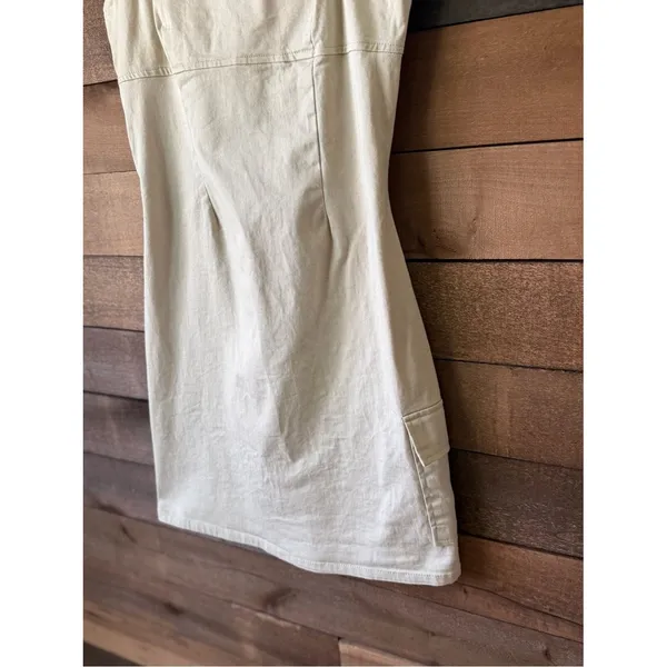 Vintage Neutral Utility Mini Dress Blue Asphalt Y2K Fitted - Image 4