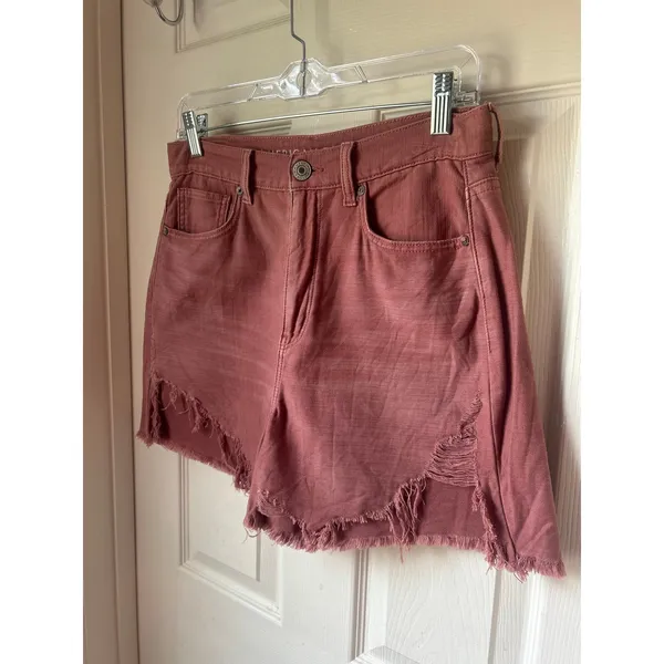 American Eagle Pink Highest Rise Mom Shorts - Size 6 - Image 2