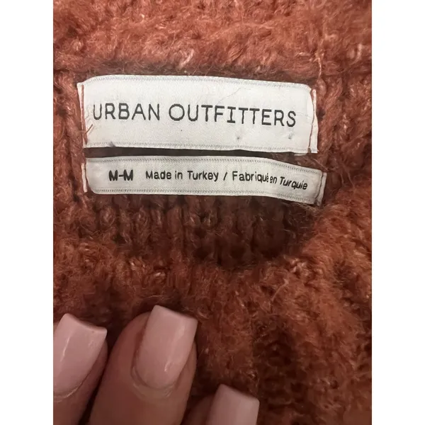 Urban Outfitters Faye Shimmer Fringe‎ Cable Knit Sweater Size M - Image 7