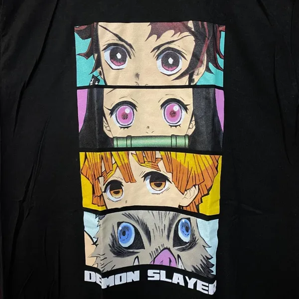 Demon Slayer Tanjiro Nezuko Zenitsu Inosuke Eyes Anime Tee L - Image 2