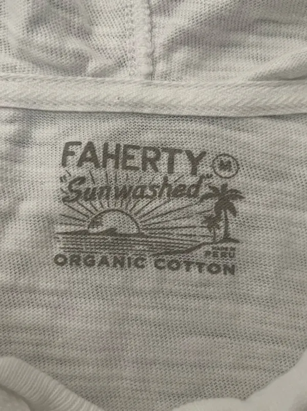 Women’s Faherty Sunwashed Organic Cotton Hoodie White Size M - Image 9
