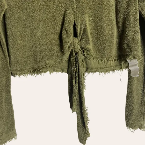 Free People Green Emmas Tie Henley Sweater Top Size XS - Image 5
