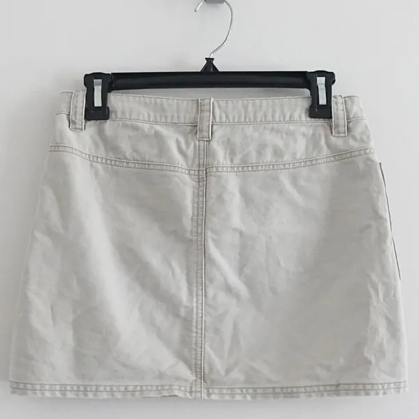 Vintage Y2K American Eagle Khaki Low Rise Lace Up Cargo Mini Skirt Size 0 - Image 3