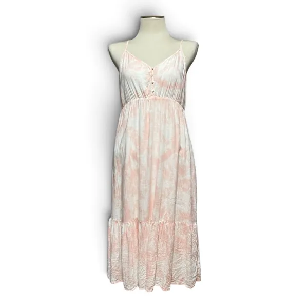 Rails Delilah Peach Pink Tie Dye Linen Sleeveless Midi Dress Revolve Medium - Image 2