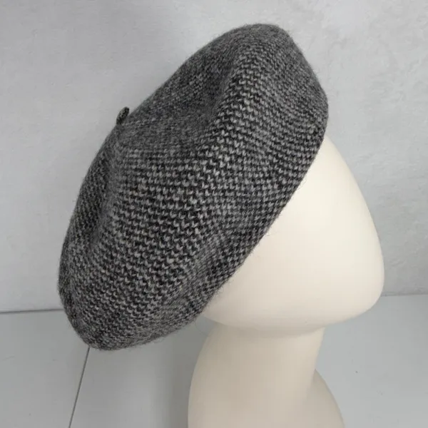 Zara Medium Wool Blend Beret Grey Textured Knit Winter Hat French Chic Accessory - Image 5