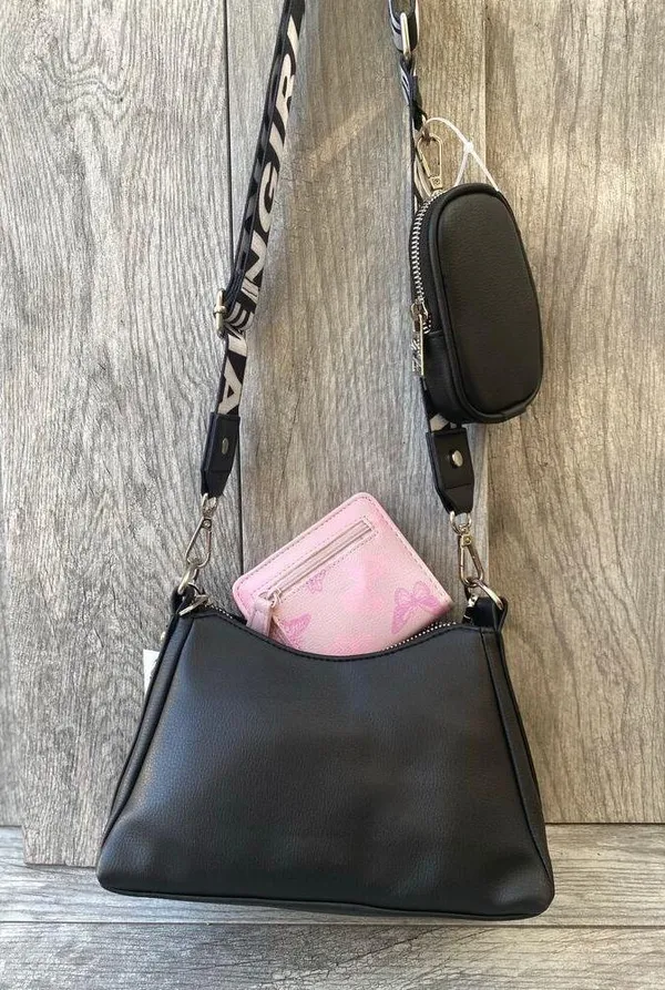 Madden Girl Charm Crossbody Bag with Bonus Pink Butterfly Wallet - Image 2