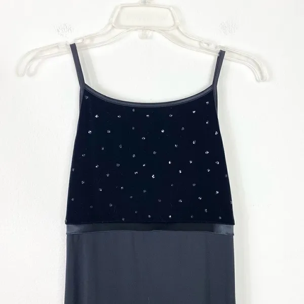 Vintage 90’s Byer Too! Black Velvet Sparkly Maxi Formal Party Dress Size S - Image 5