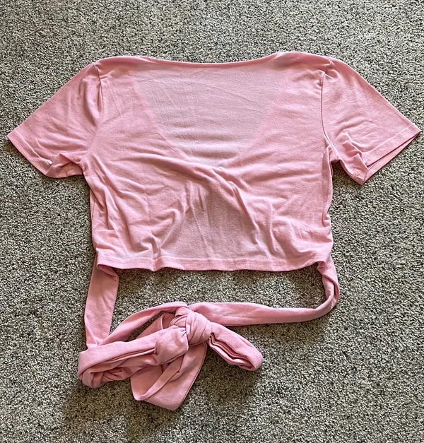SheIn Pink Wrap Shirt - Image 4