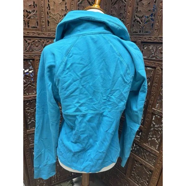 Armani Exchange‎ Pullover Sweatshirt Womens XL Turquoise Blue Good Sequin Logo - Image 7