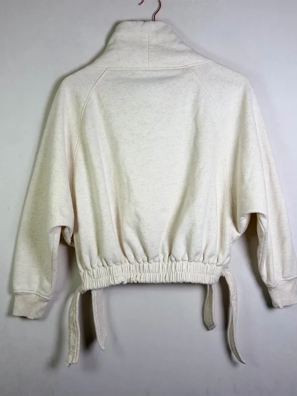 Daily Practice Anthropologie Women’s XXS Beige Funnel Neck Side Tie Sweatshirt - Image 4