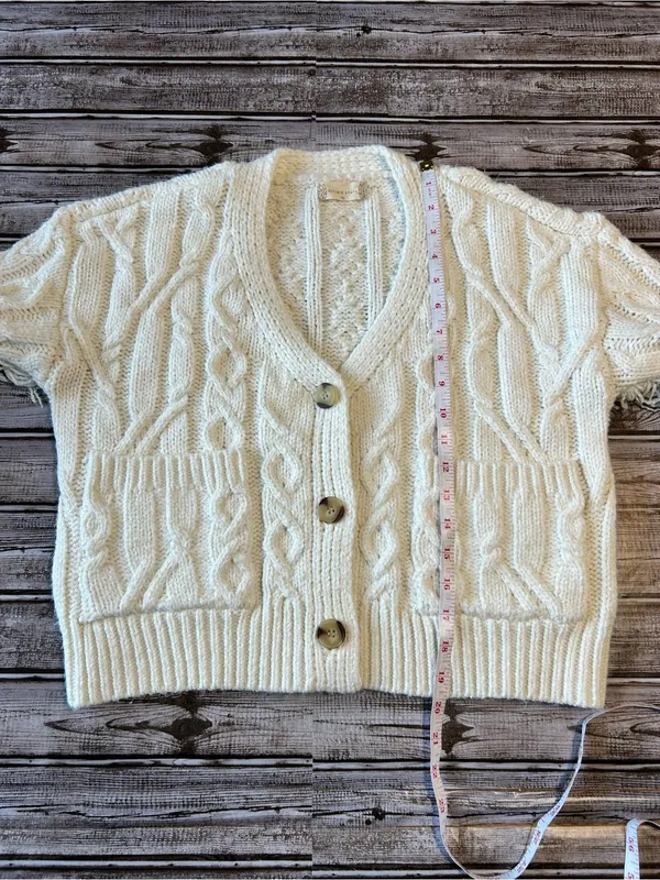 Altar'd State Cream Cable-Knit Frindge Boho Cardigan size XS - Image 6