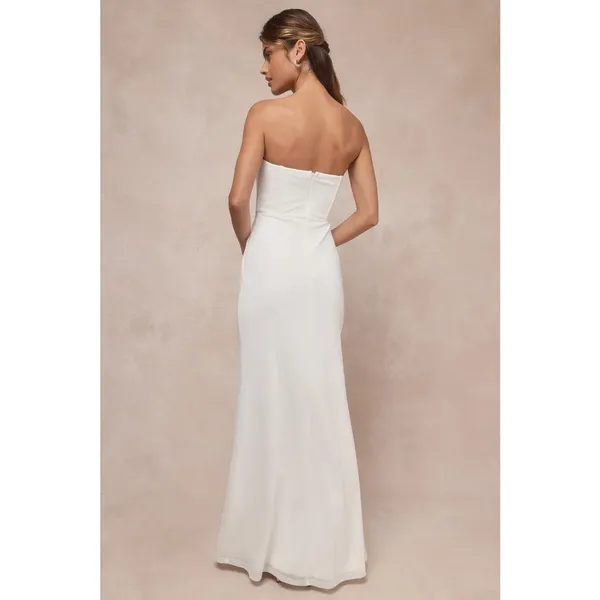 Lulus Beautiful Grace White Mesh Strapless Bustier Tulip Maxi Dress Bridal Sz XL - Image 2