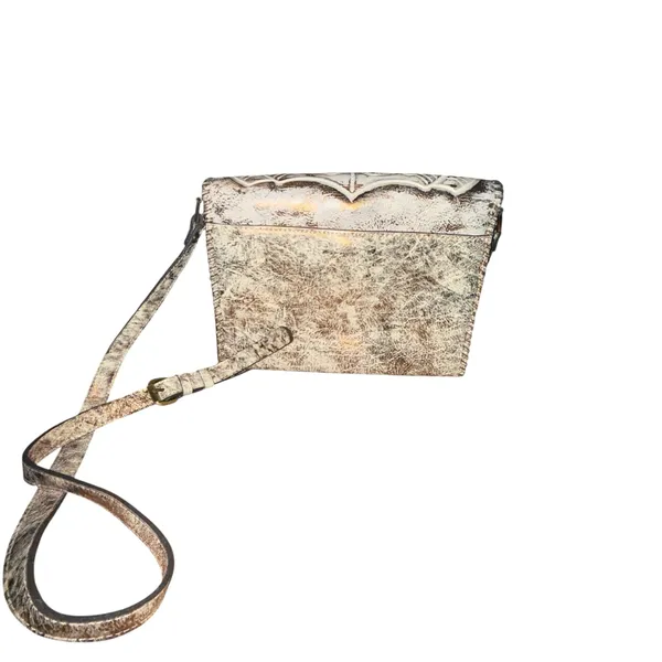 Patricia Nash Granada Tooled Leather Crossbody Bag in Burnished Bronze Metallic - Image 4