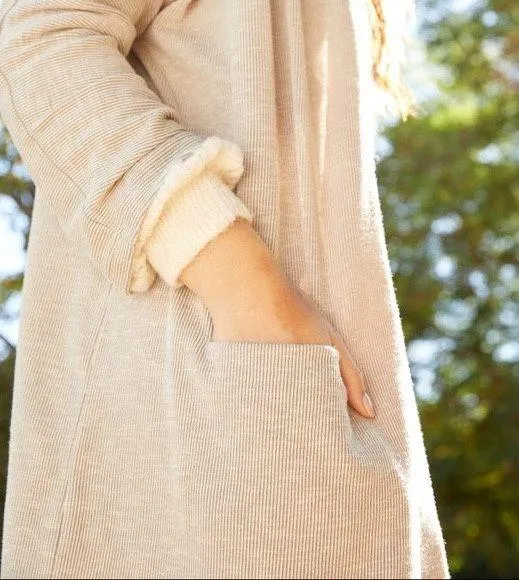 Anthropologie DONNI. Ribbed Sandwash Open Cardigan - Image 2