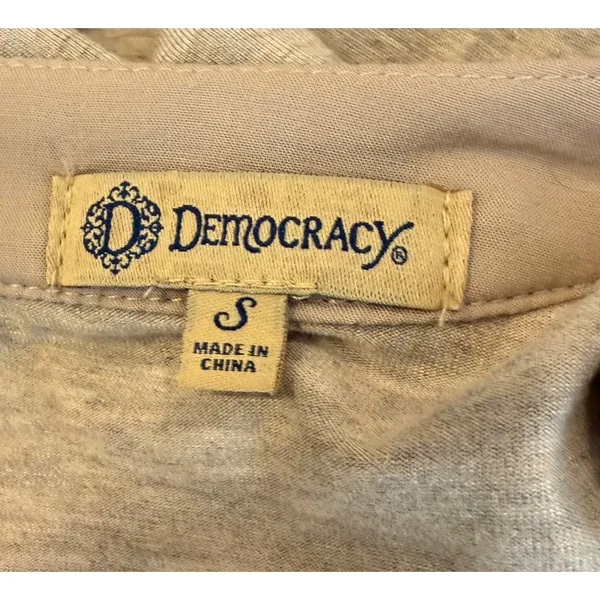 Democracy Womens Small Beige Top‎ Floral Embroidered Bell Sleeve Boho Festival - Image 5
