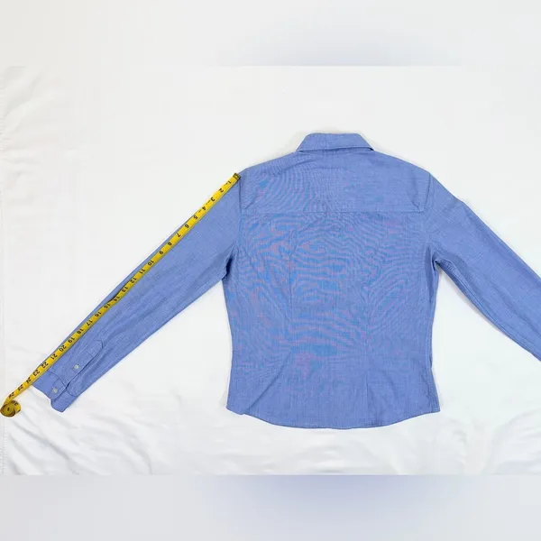 Vintage Y2K Abercrombie & Fitch Button Down Oxford Shirt - Blue Chambray - S - Image 7